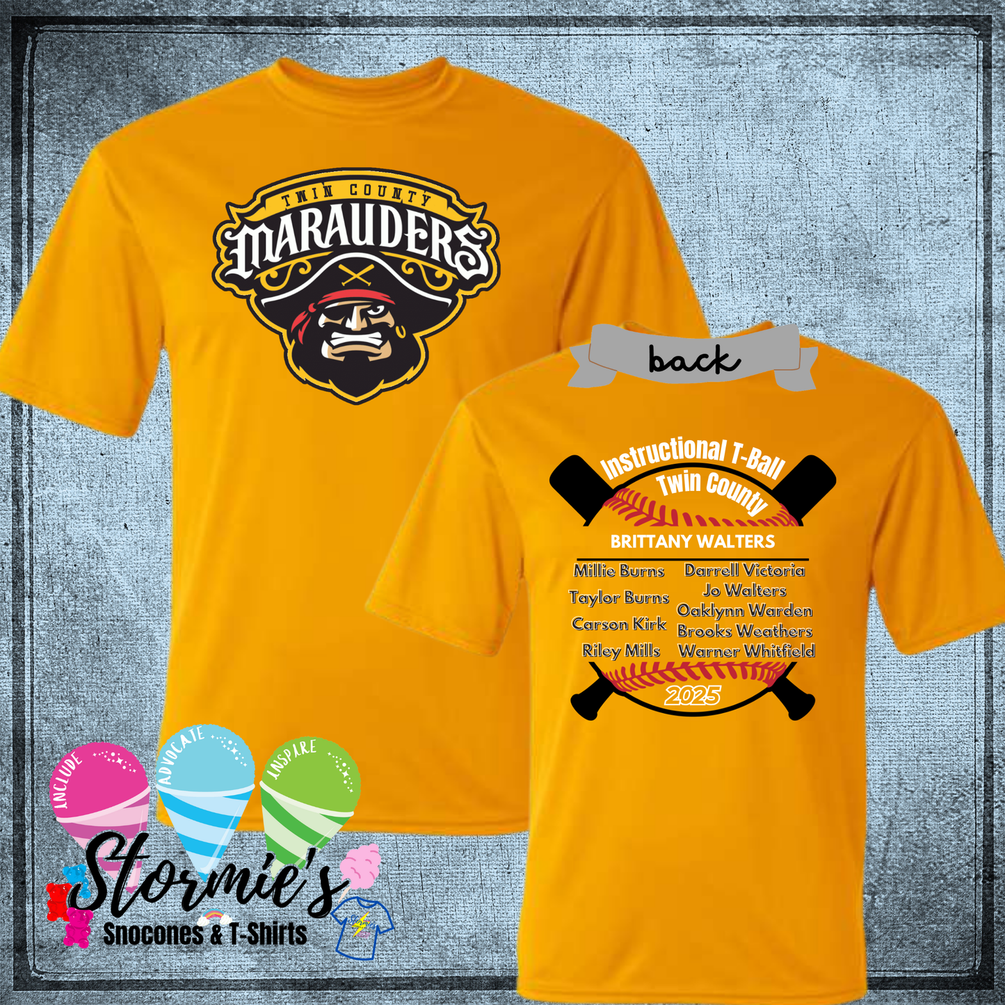 Marauders Tball Twin County 2025 Gold Dry Fit Shirt