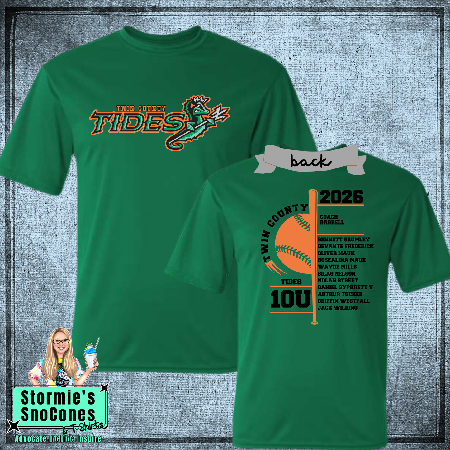 Tides 10U Twin County 2026 Kelly Green Dry Fit Shirt