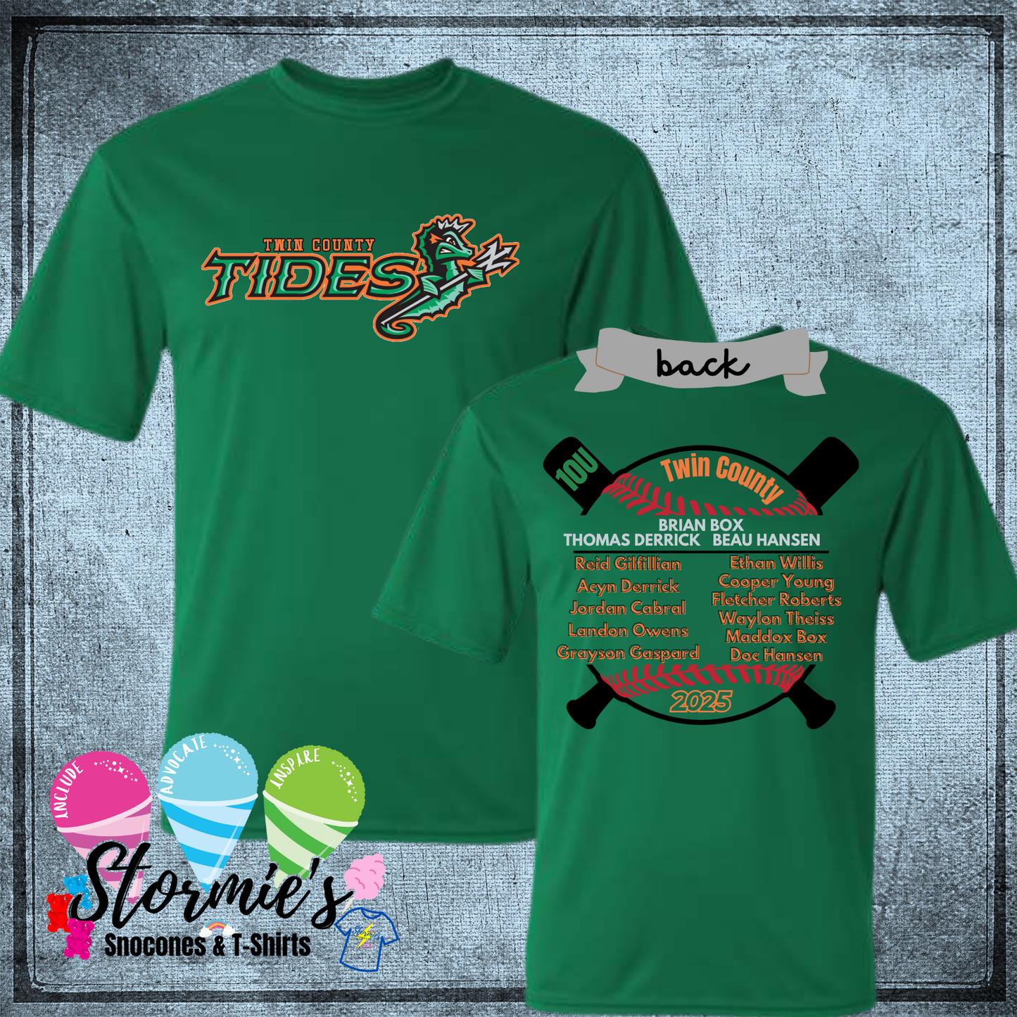 Tides 10U Twin County 2025 Kelly Green Dry Fit Shirt