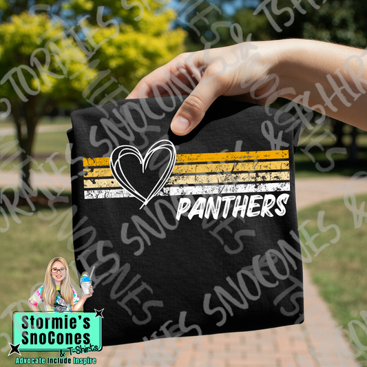 Liberty Panthers Heart Lines Black Gildan Comfort Colors Bella Canvas Shirt