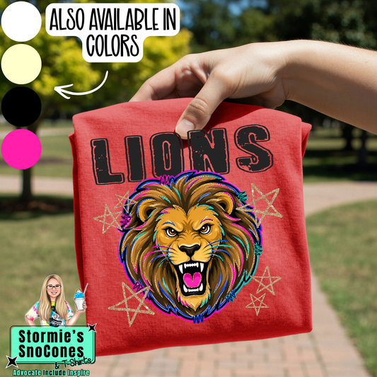 Lions Grunge Varsity Stars Gildan Comfort Colors Tultex Shirt