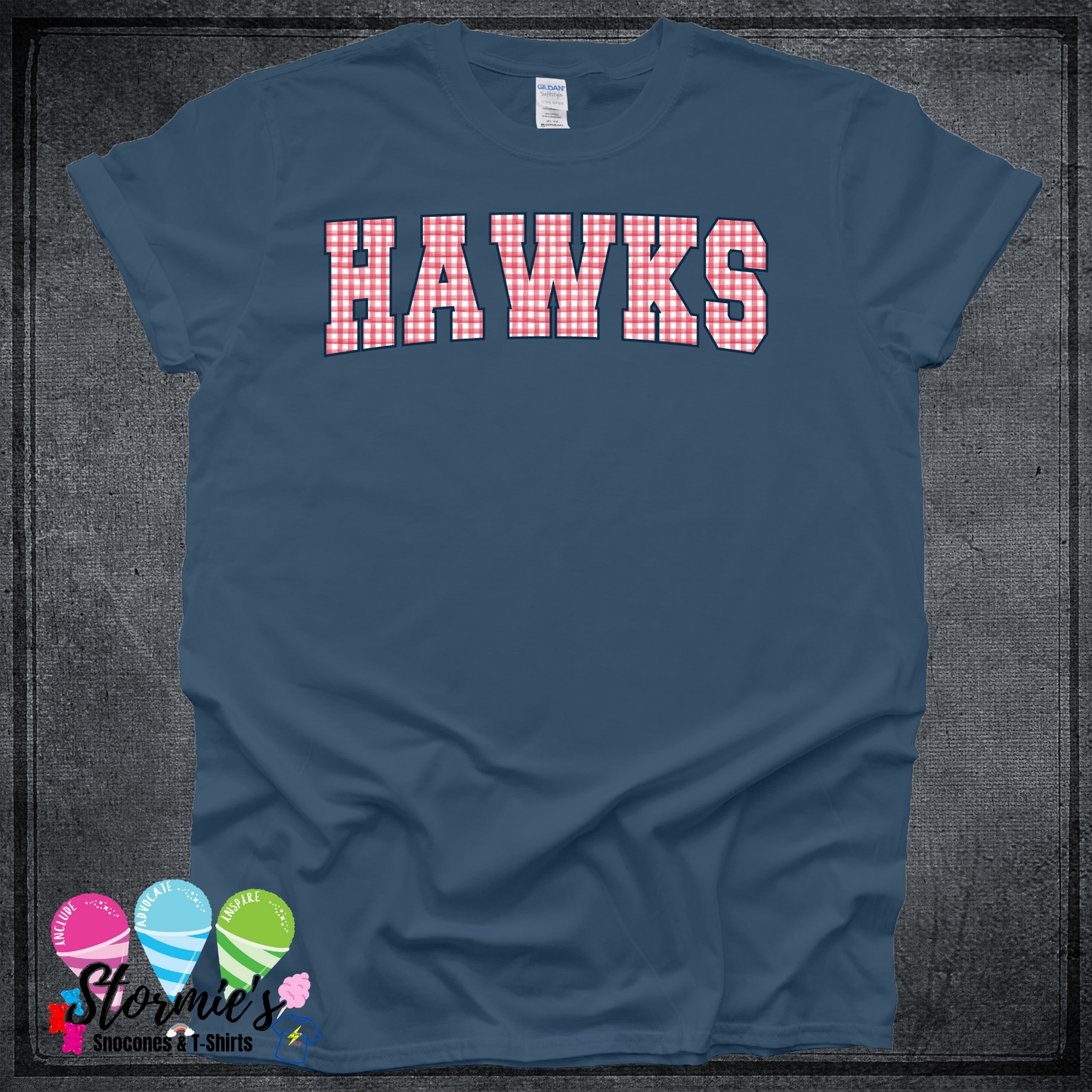 Hawks Red & Navy Checkered Vintage Navy Shirt