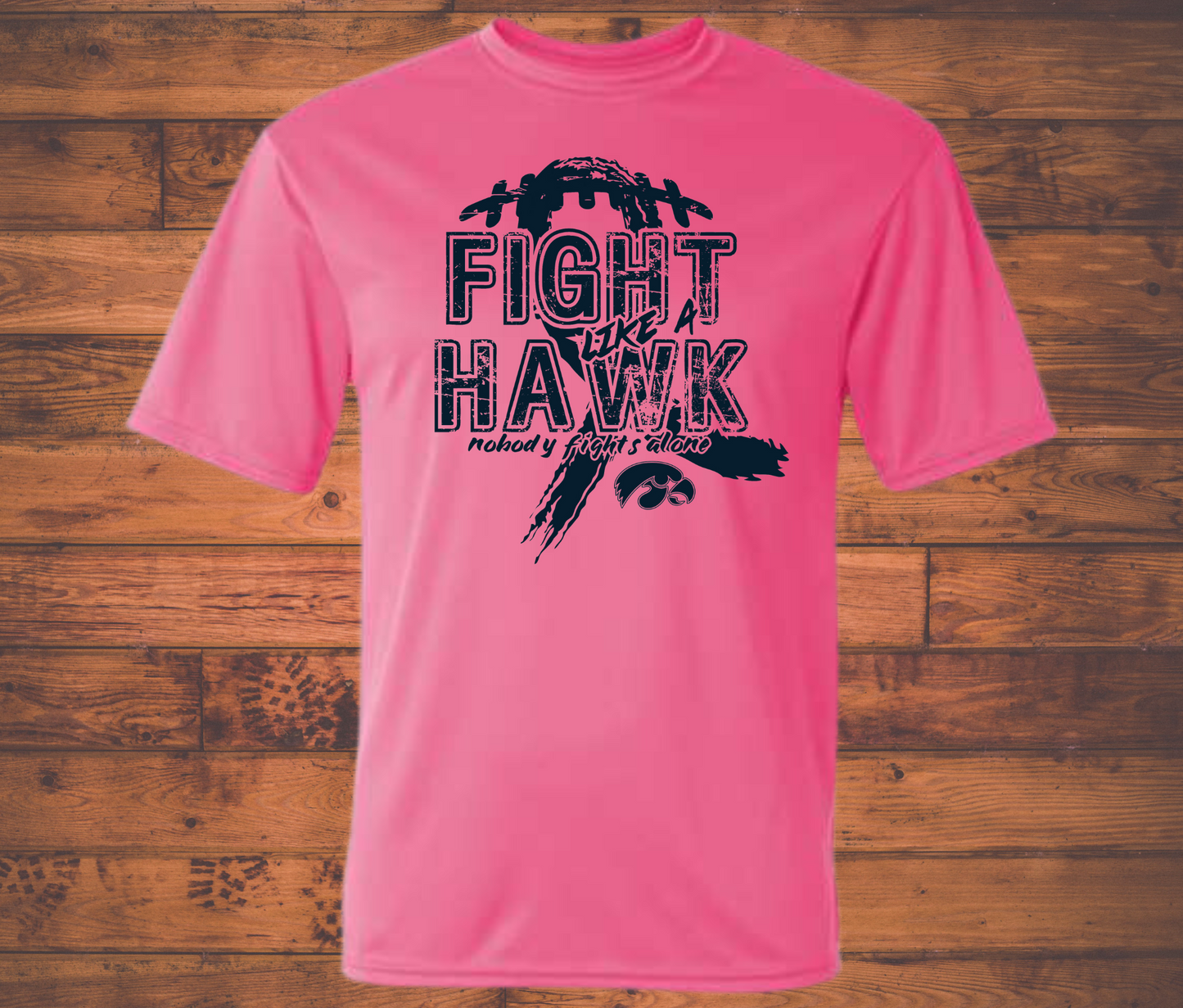 Pink Out Breast Cancer Awareness Fight Like A Hawk Pink Dry fit Shirt