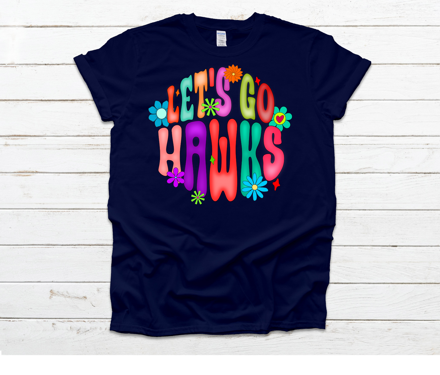 Lets Go Hawks Bright Flowers Shirt