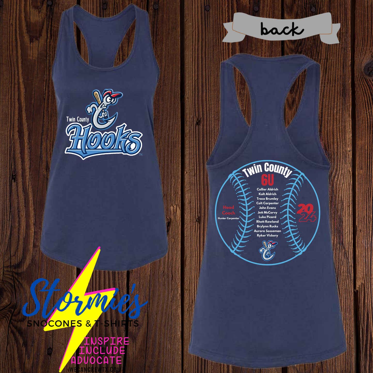 Hooks 6U Twin County 2024 Bella Racer Back Tank Top