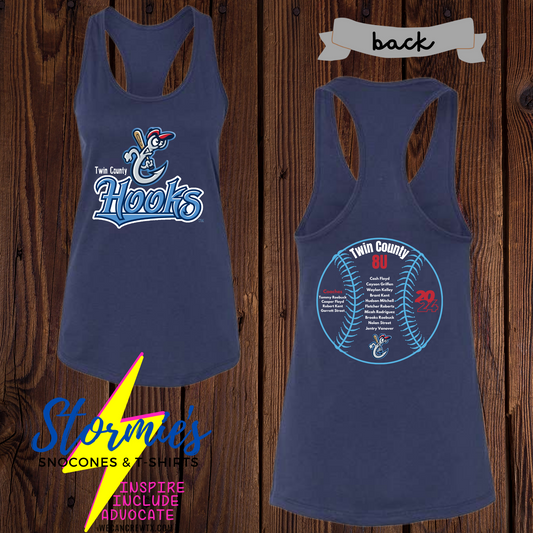 Hooks 8U Twin County 2024 Bella Racer Back Tank Top