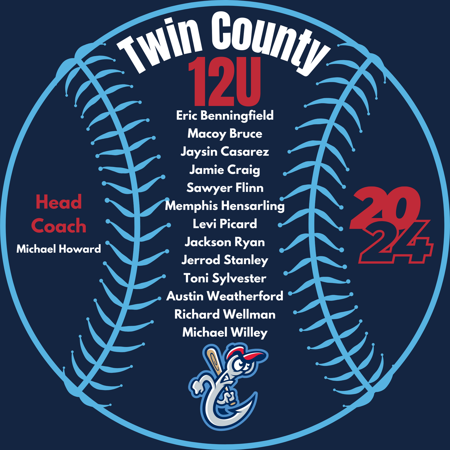 Hooks 12U Twin County 2024- Sweatshirt & Hoodie & Long Sleeve Shirt 2023-24