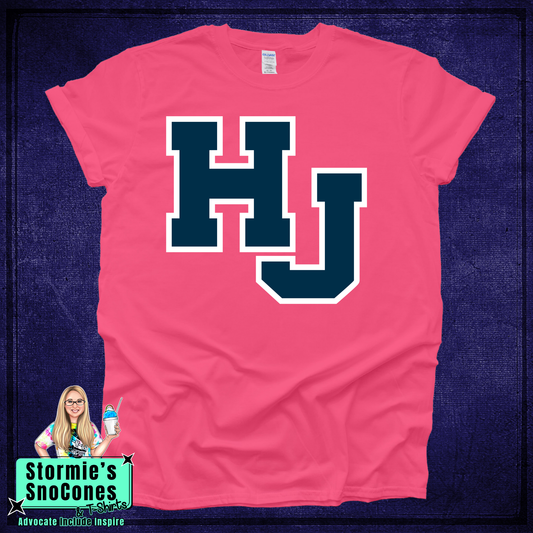 HJ 2 color Logo Pink Out Pink Gildan Dryfit Comfort Colors Tultex Shirt