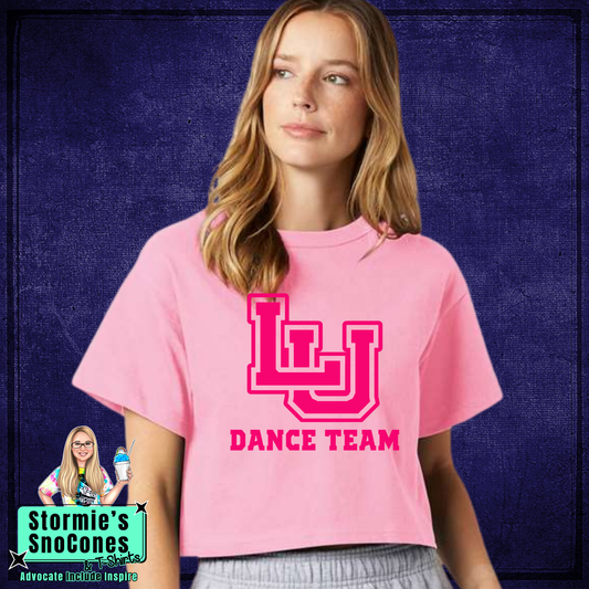 LUDT Lamar University Dance Team Logo Pink Out Women's Heritage Jersey Crop Top- ORDER BY 9/23