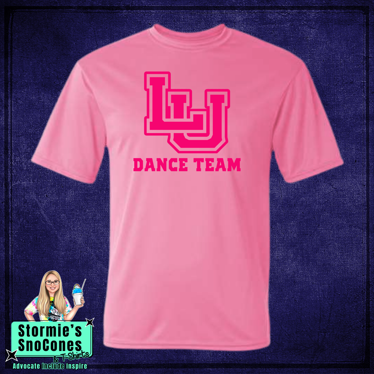 LUDT Lamar University Dance Team Pink Logo Gildan Comfort Colors Dryfit Shirt