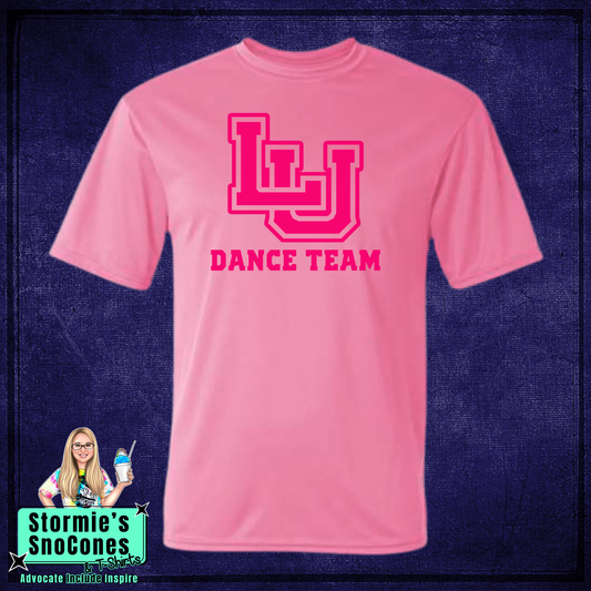 LUDT Lamar University Dance Team Pink Logo Gildan Comfort Colors Dryfit Shirt