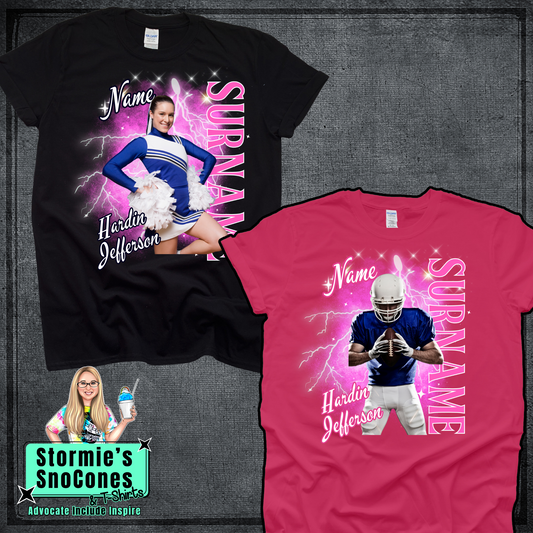 Custom Football or Cheer Lightning Pink Out Shirt