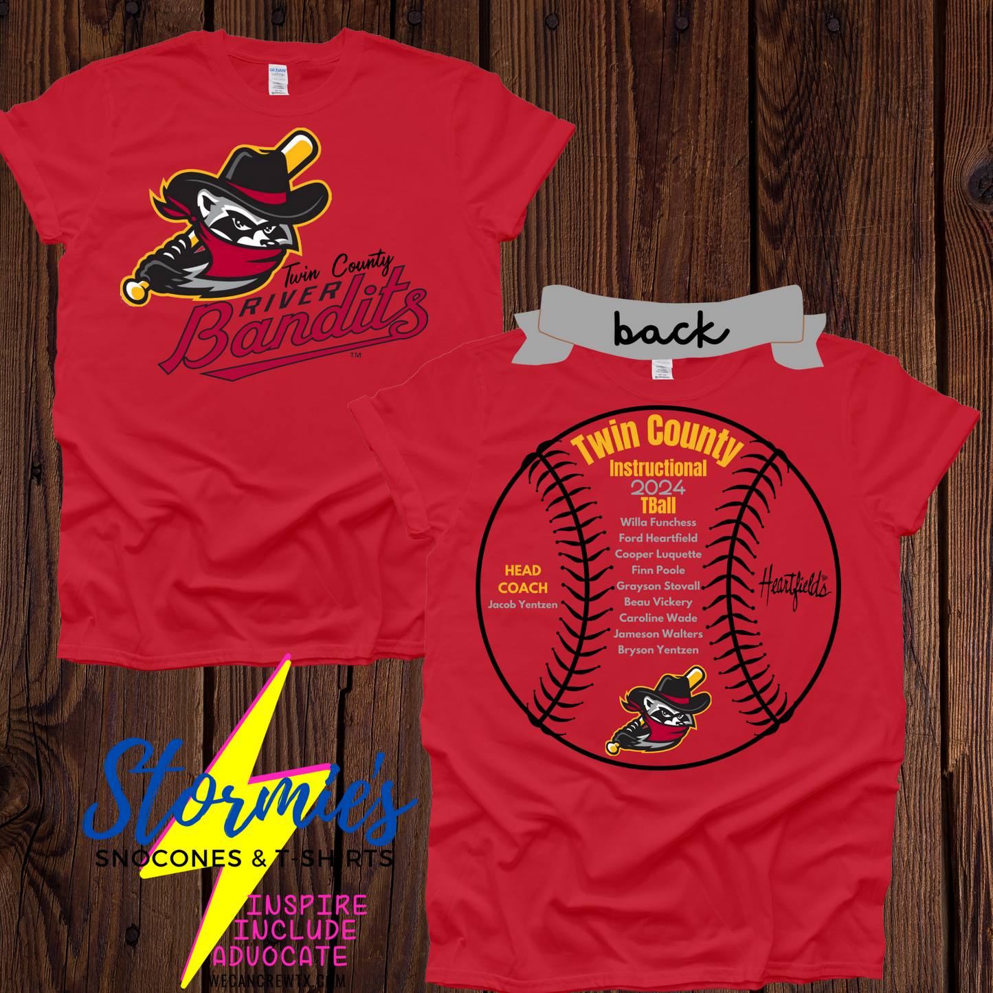 River Bandits Twin County Instructional Tball Shirt 2024