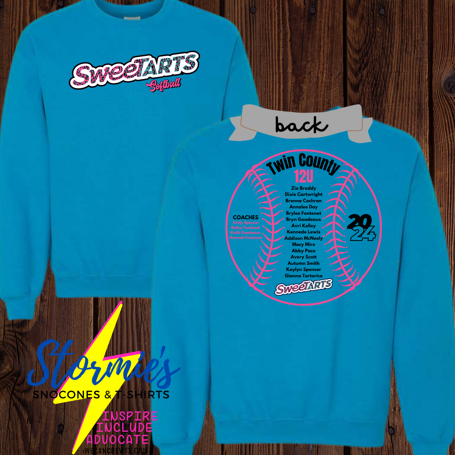 Sweetarts softball 12U Twin County 2024- Sweatshirt & Hoodie 2023-24