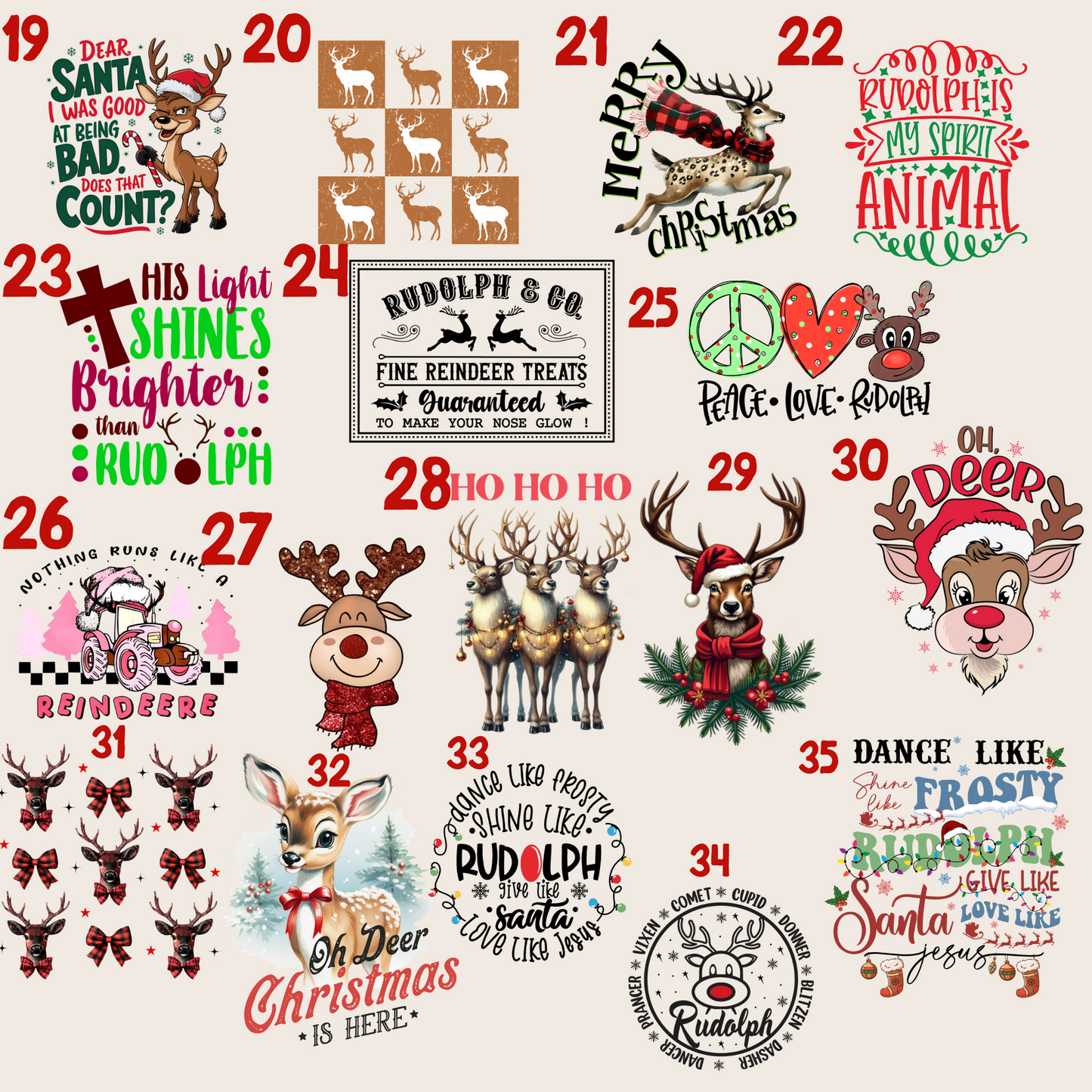 December Dress Up Days No Fuss 7 Shirt Pack 100+ Design Options