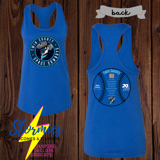 Space Cowboys 8U Twin County 2024 Bella Racer Back Tank Top