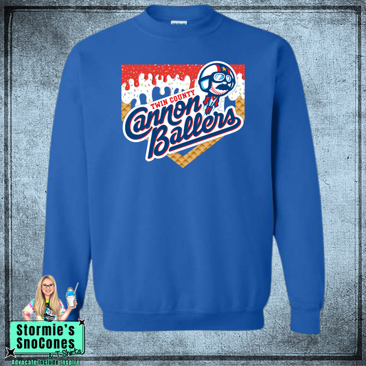 Cannon Ballers Baseball Drip - Royal Blue Sweatshirt & Hoodie & Long Sleeve Shirt