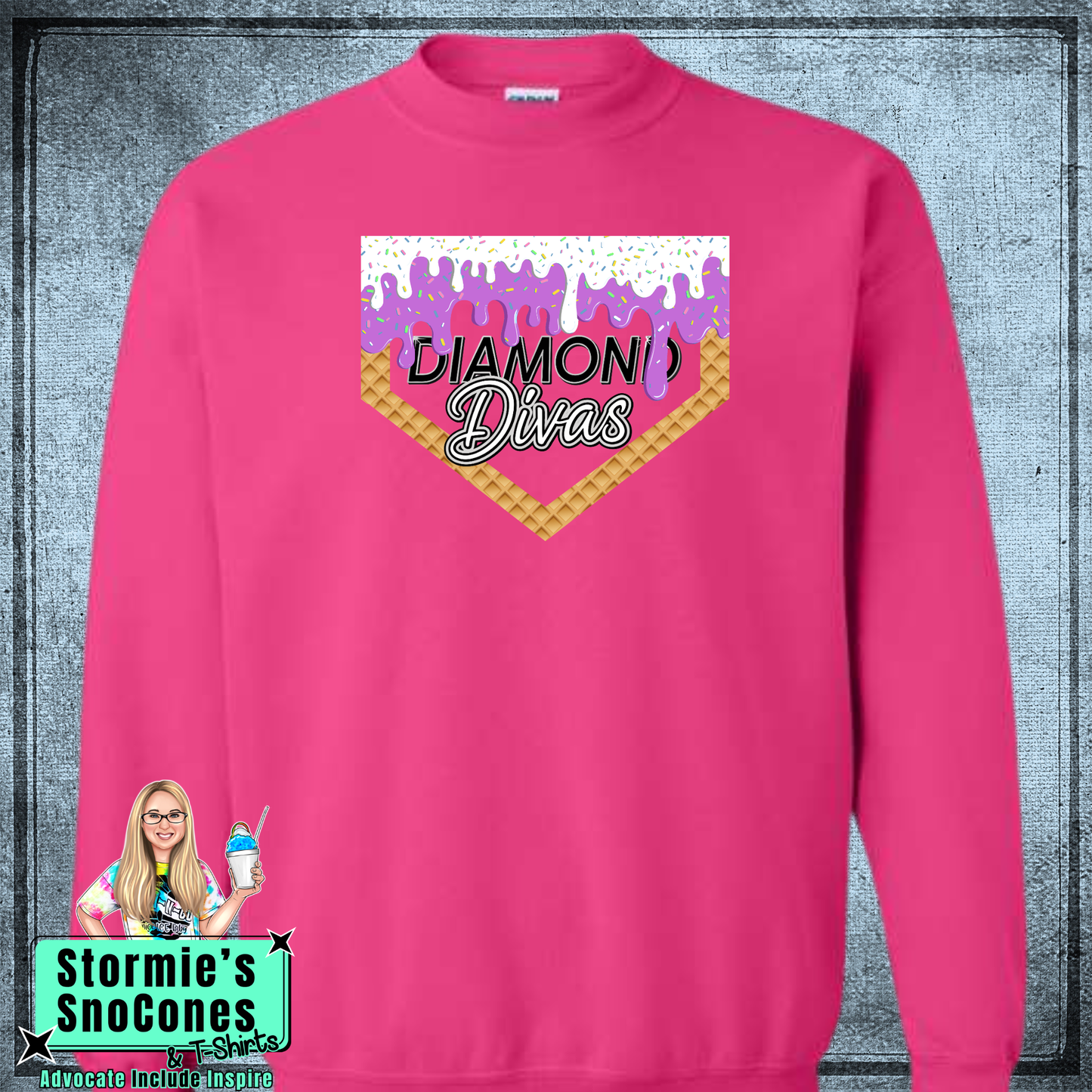 Diamond Divas Ice Cream Drip Twin County - Pink Sweatshirt & Hoodie & Long Sleeve Shirt