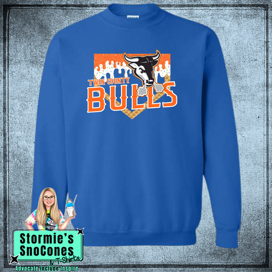 Bulls Baseball Drip - Royal Blue Sweatshirt & Hoodie & Long Sleeve Shirt