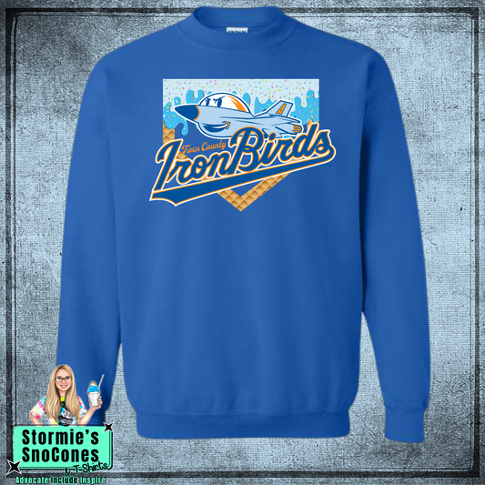 Ironbirds Baseball Drip - Royal Blue Sweatshirt & Hoodie & Long Sleeve Shirt
