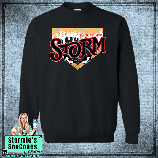 Storm Baseball Drip - Black Sweatshirt & Hoodie & Long Sleeve Shirt