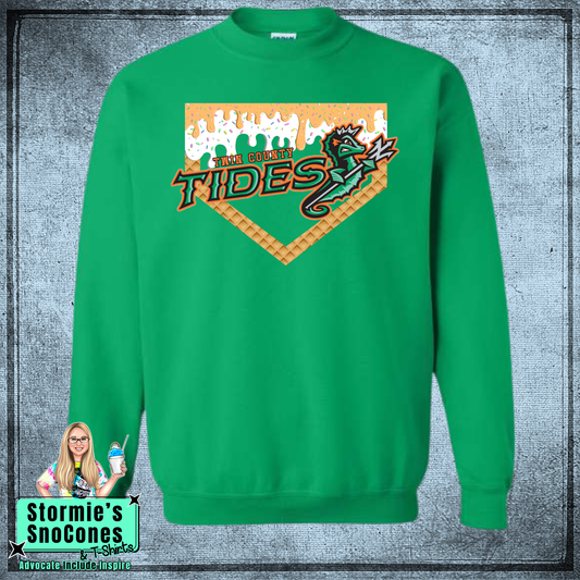 Tides Baseball Drip - Green Sweatshirt & Hoodie & Long Sleeve Shirt