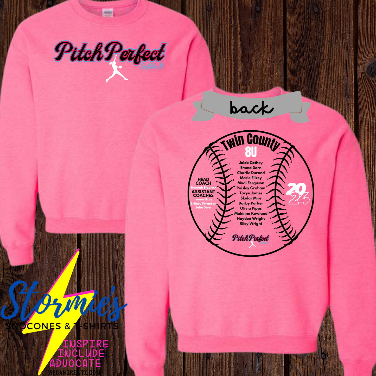 Pitch Perfect softball 8U Twin County 2024- Sweatshirt & Hoodie 2023-24