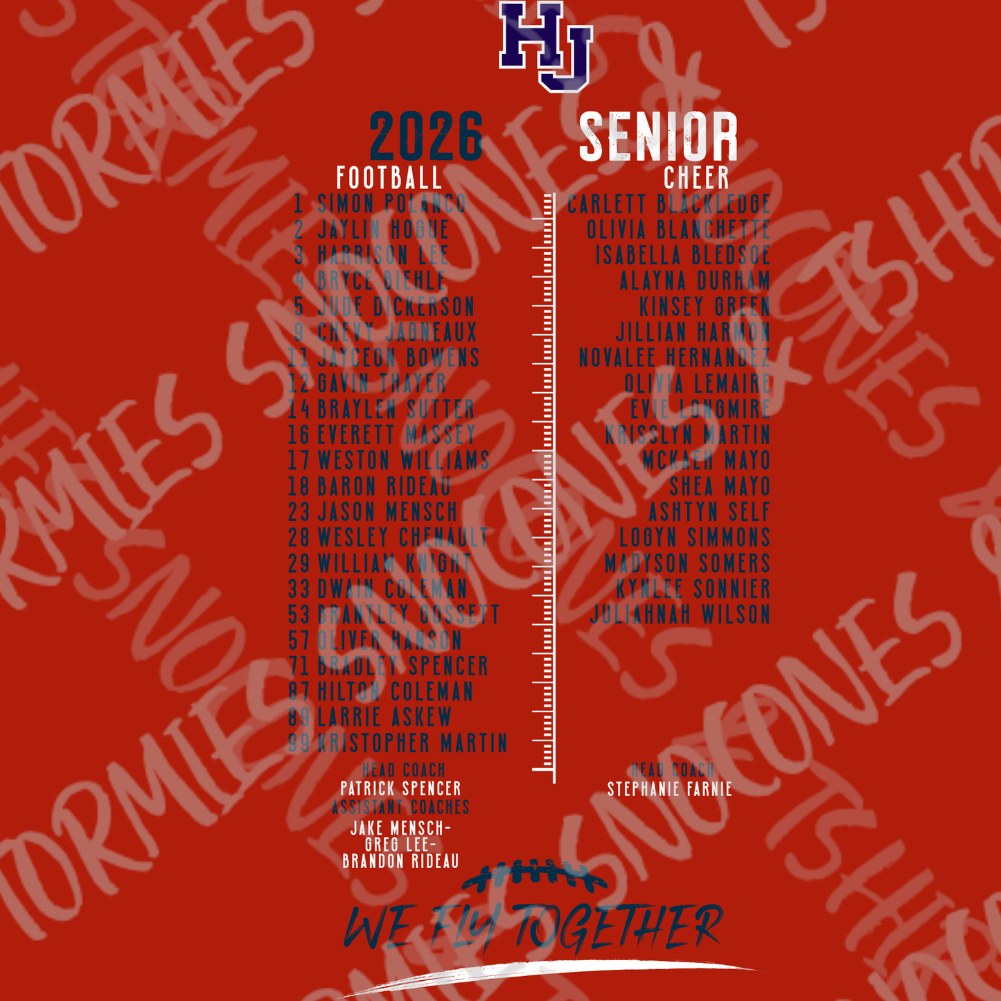 Hardin Jefferson Hawks HJYS Football & Cheer 2026 Shirt - SENIOR