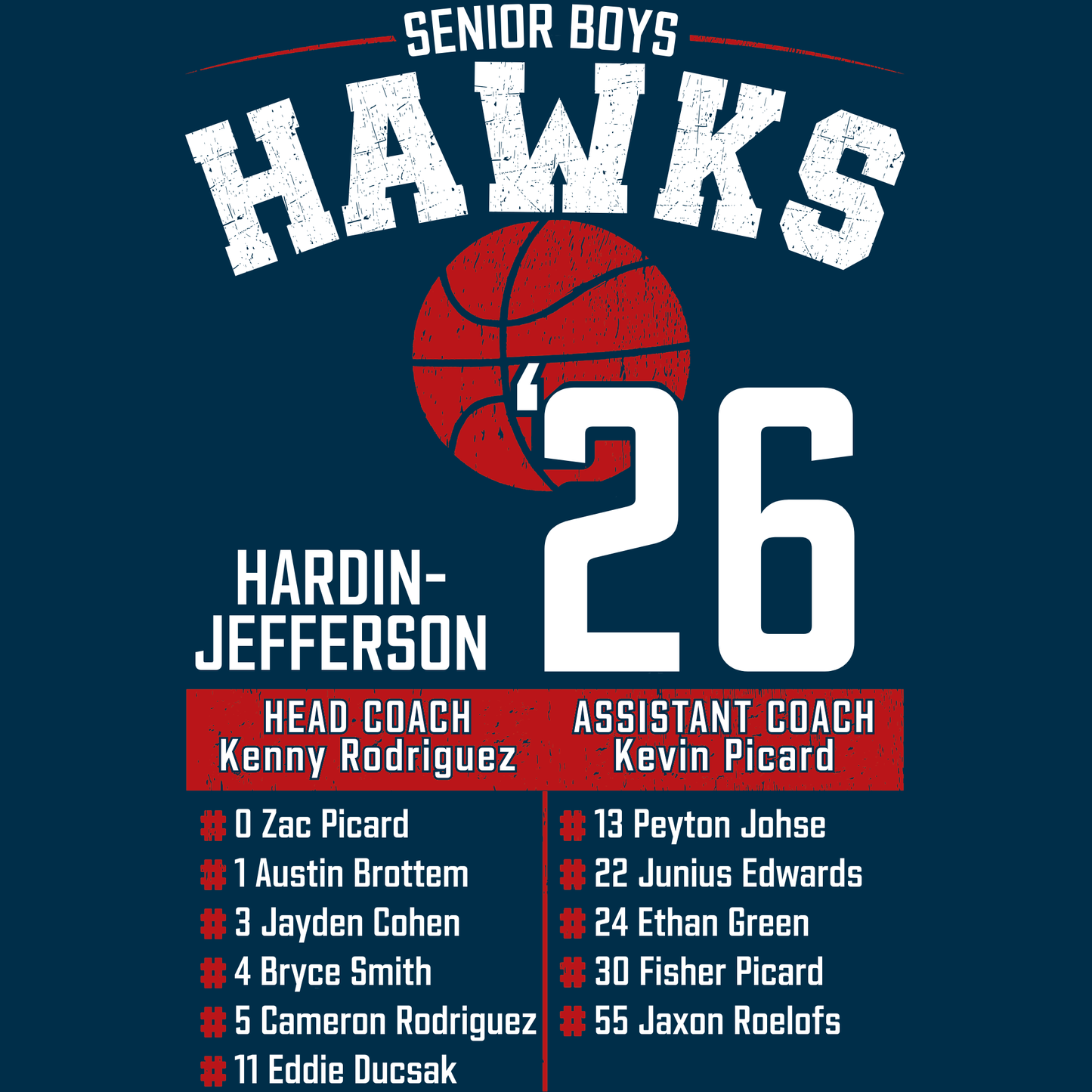 Hawks Senior Boys All Stars 2026 Navy Dry Fit Shirt