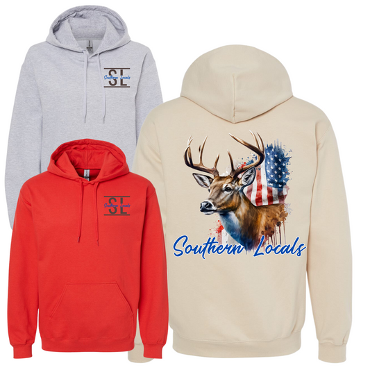 Southern Locals Side Deer Flag Hoodie