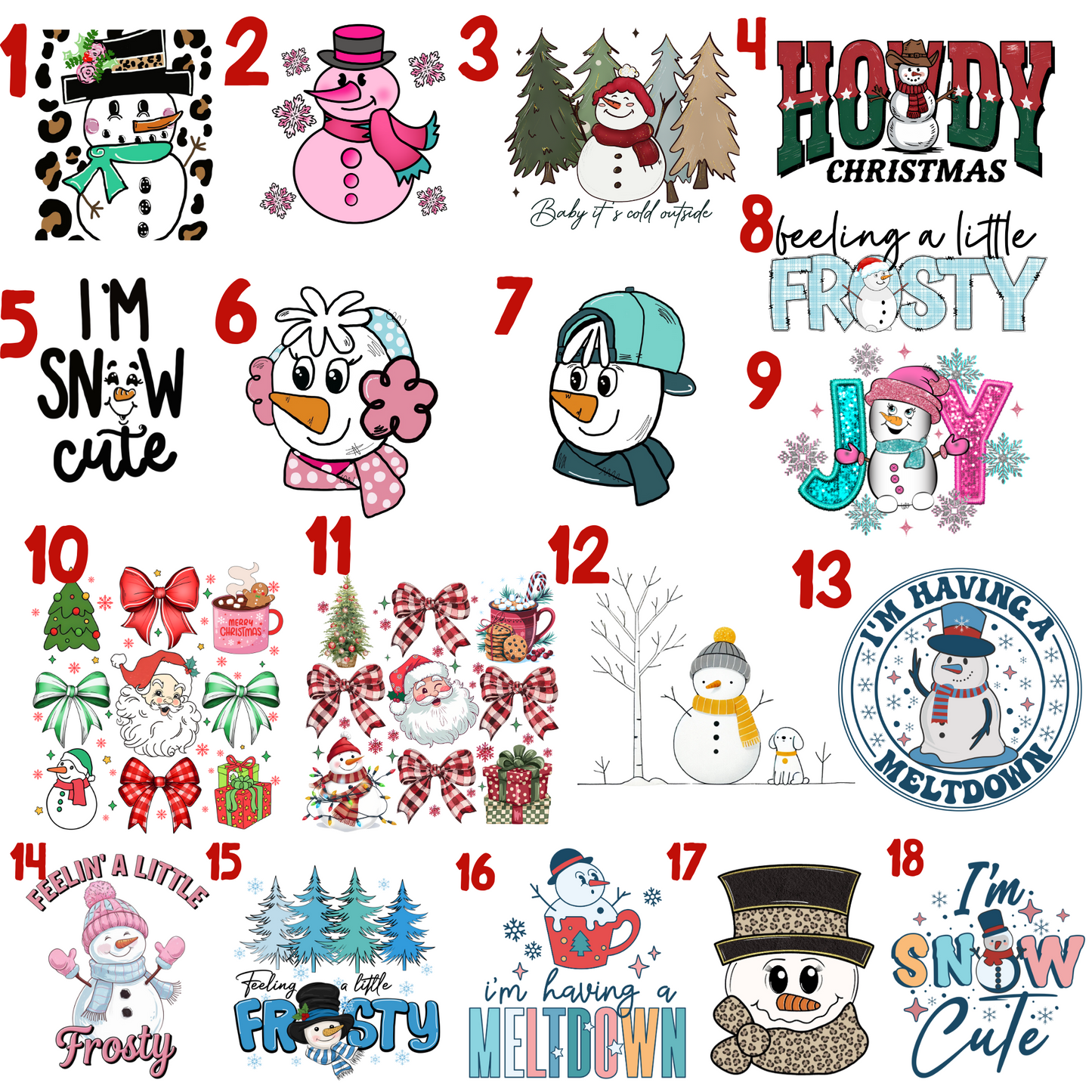 December Dress Up Days No Fuss 7 Shirt Pack 100+ Design Options