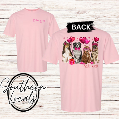 Southern Locals Dog Balloons SoftStyle Shirt Light Pink