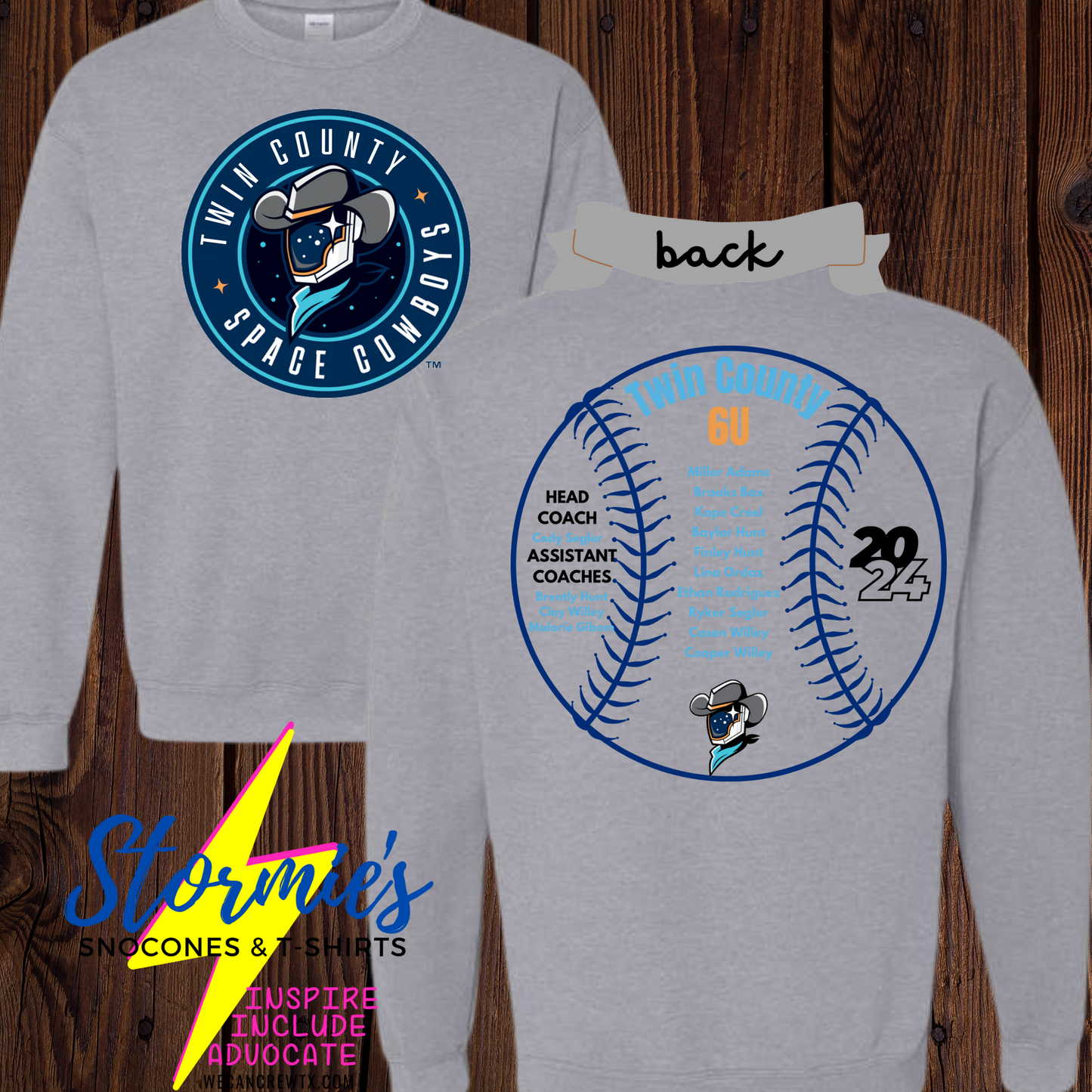 Space Cowboys 6U Twin County 2024- Sweatshirt & Hoodie & Long Sleeve Shirt 2023-24