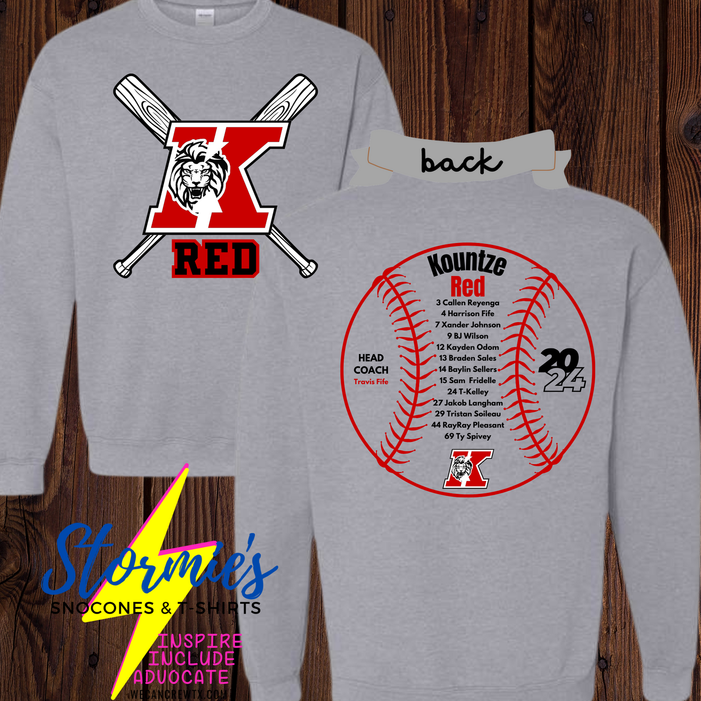 Kountze Red 2024 Baseball - Sweatshirt & Hoodie & Long Sleeve Shirt 2023-24