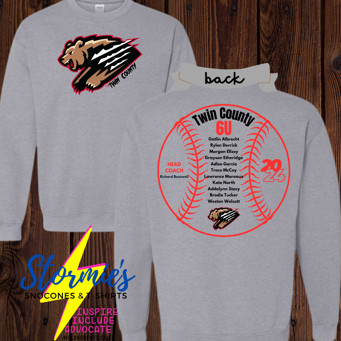 Grizzles 6U 2024 Baseball - Sweatshirt & Hoodie & Long Sleeve Shirt 2023-24