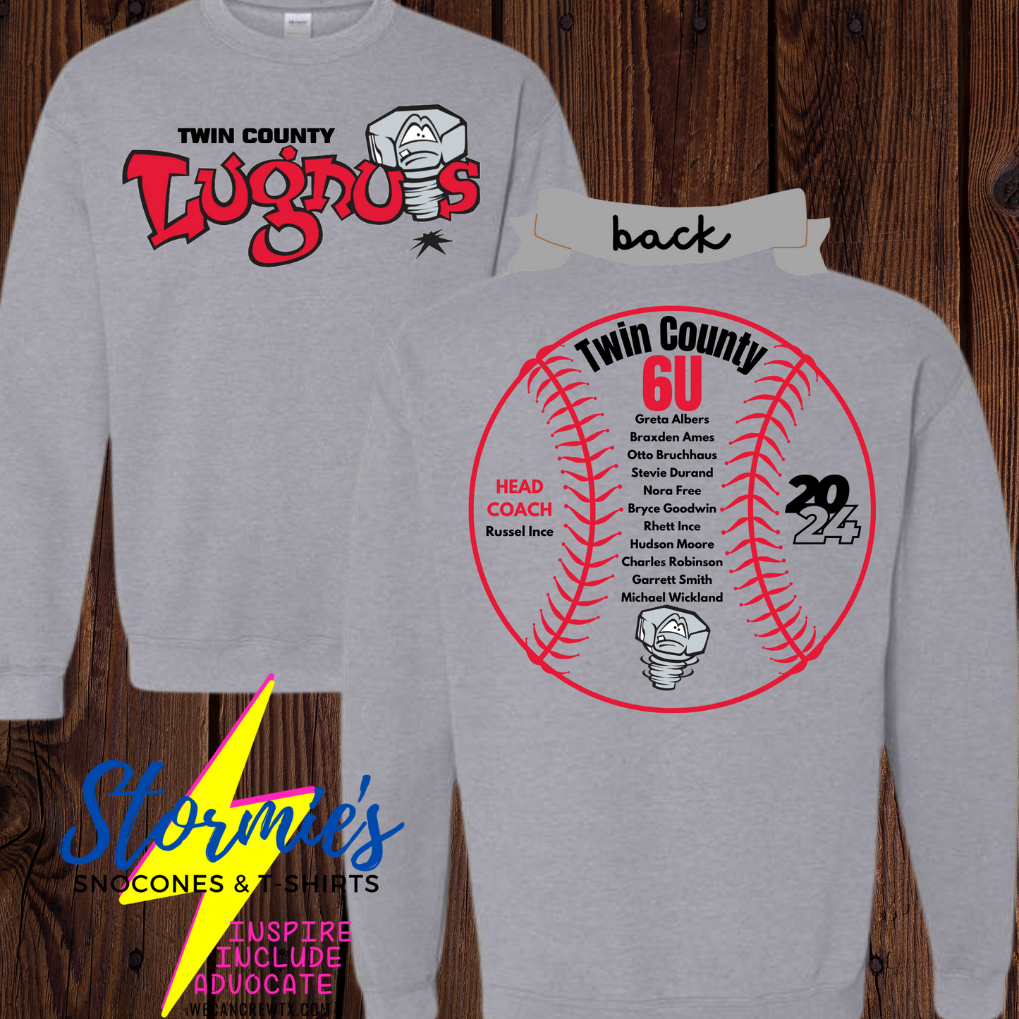 Lugnuts 6U Twin County 2024- Sweatshirt & Hoodie & Long Sleeve Shirt 2023-24