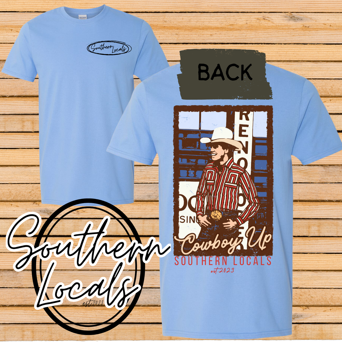 Southern Locals Frost Cowboy SoftStyle Shirt carolina-light blue