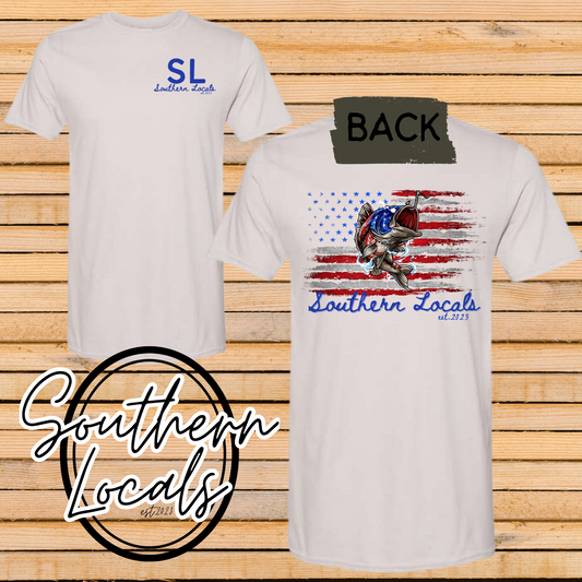 Southern Locals Flag Bass SoftStyle Shirt white