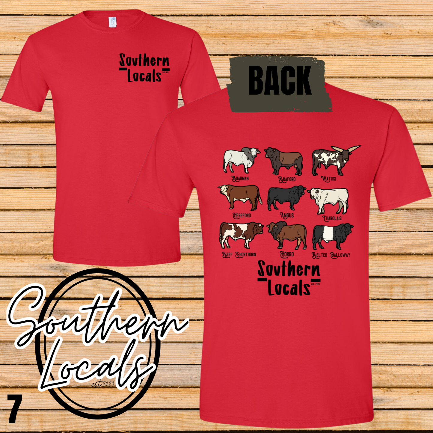 Southern Locals Cows SoftStyle Shirt red