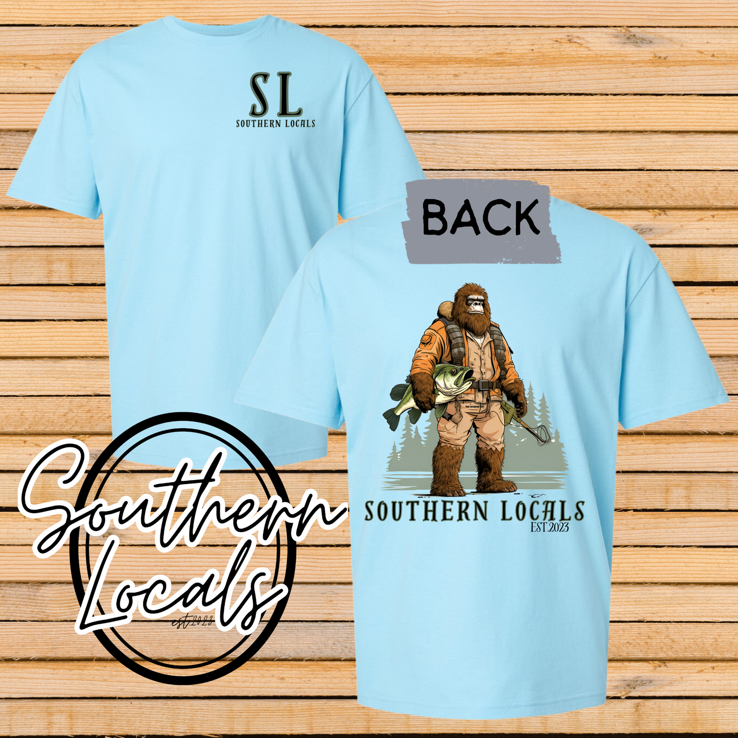 Southern Locals BigFoot Bass SoftStyle Shirt sky blue