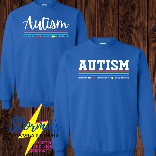 Autism Awareness Advocacy Acceptance Royal Blue Sweatshirt & Hoodie