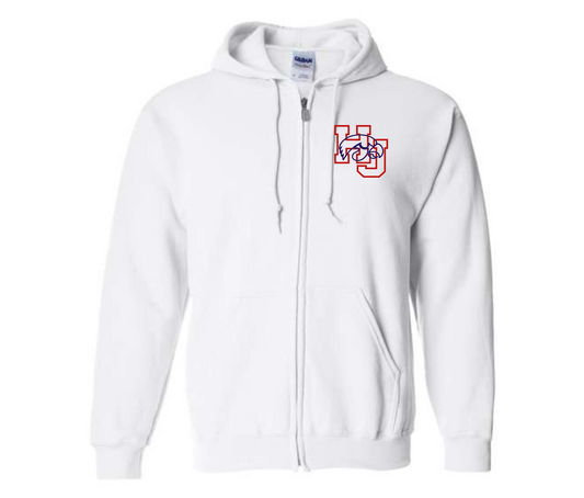 HJ Hawk Embroidered White Zip Jacket