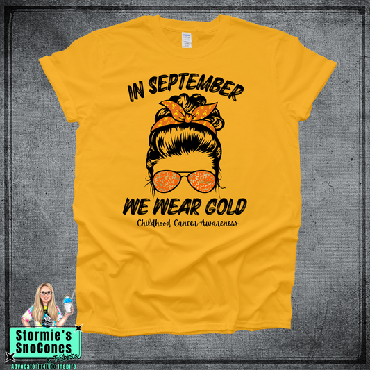 In September We Wear Gold Gildan Dryfit Comfort Colors Tultex Shirt
