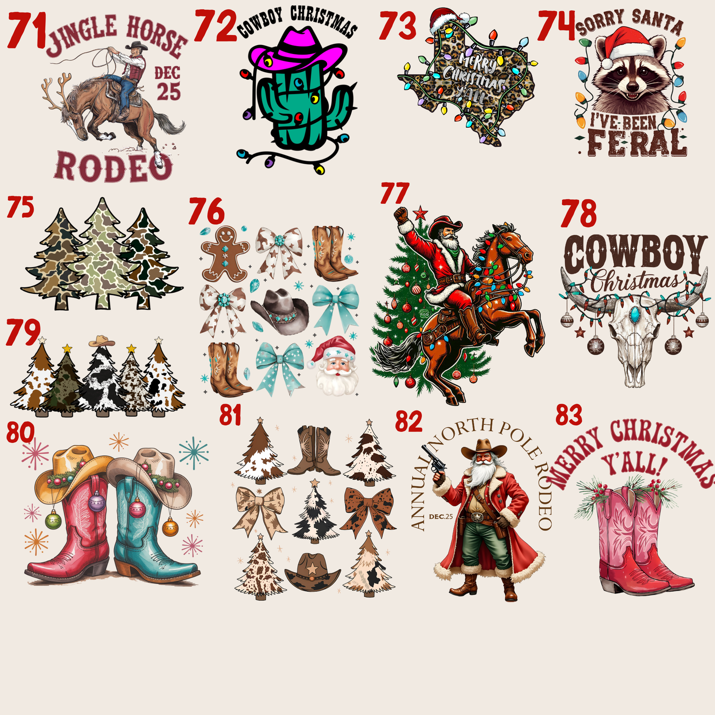 December Dress Up Days No Fuss 7 Shirt Pack 100+ Design Options