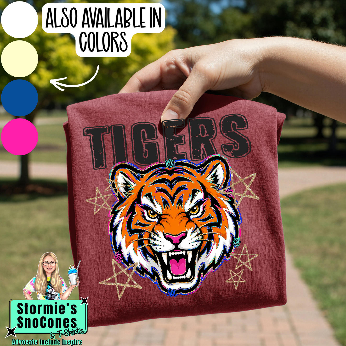Tigers Grunge Varsity Stars Gildan Comfort Colors Tultex Shirt