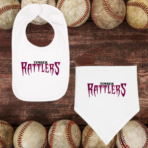 Timber Rattlers White Baby Bib