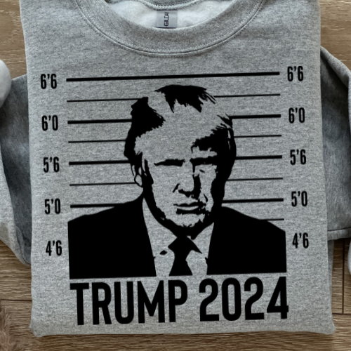 Trump Mug Shot Sport Gray Sweatshirt