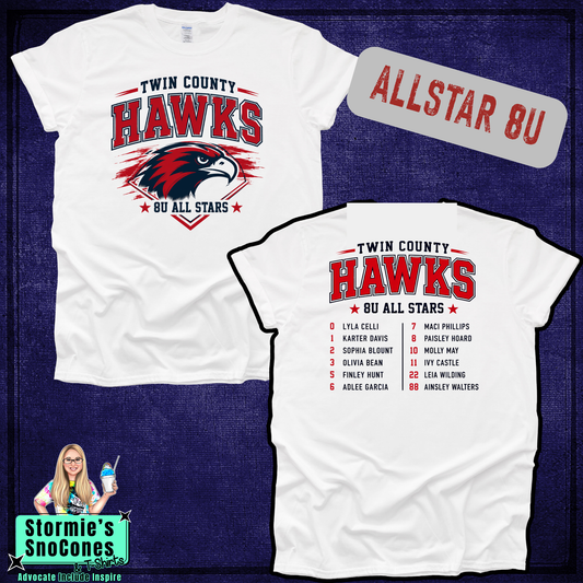 Twin County All-Stars 8U 2026 White Shirt
