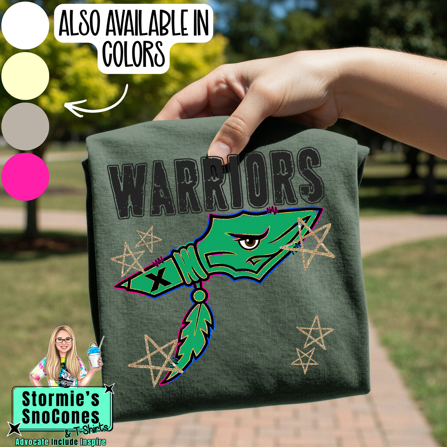 Warriors Grunge Varsity Stars Gildan Comfort Colors Tultex Shirt