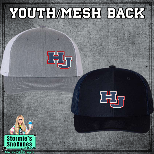 YOUTH HJ 3 Color Richardson Mesh Back Embroidered Hat - PICK UP ONLY